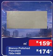 Bianco Polished Porcelain 700 x 1400-M²