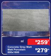 Concrete Grey Matt Matt Porcelian 800 x 1600-M²
