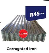 Corrugated Iron 0.27mm-Per m