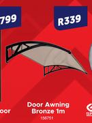 Door Awning Bronze 1m