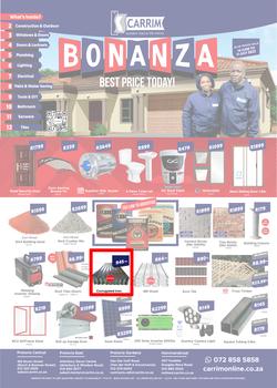 K Carrim Builders Mecca : Bonanza Best Price Today (14 June - 11 July 2022), page 1