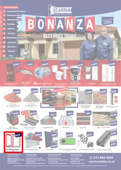 K Carrim Builders Mecca : Bonanza Best Price Today (14 June - 11 July 2022), page 1