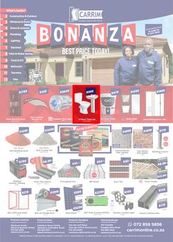 K Carrim Builders Mecca : Bonanza Best Price Today (14 June - 11 July 2022), page 1