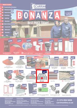 K Carrim Builders Mecca : Bonanza Best Price Today (14 June - 11 July 2022), page 1