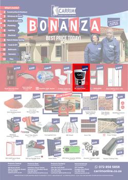 K Carrim Builders Mecca : Bonanza Best Price Today (14 June - 11 July 2022), page 1