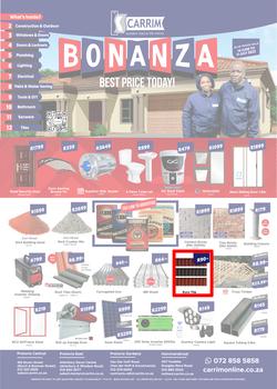 K Carrim Builders Mecca : Bonanza Best Price Today (14 June - 11 July 2022), page 1