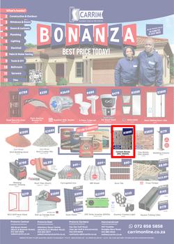 K Carrim Builders Mecca : Bonanza Best Price Today (14 June - 11 July 2022), page 1