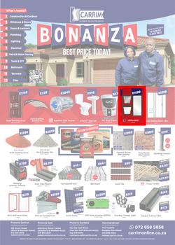 K Carrim Builders Mecca : Bonanza Best Price Today (14 June - 11 July 2022), page 1