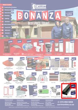 K Carrim Builders Mecca : Bonanza Best Price Today (14 June - 11 July 2022), page 1