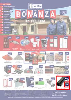 K Carrim Builders Mecca : Bonanza Best Price Today (14 June - 11 July 2022), page 1