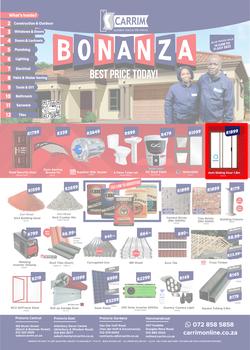 K Carrim Builders Mecca : Bonanza Best Price Today (14 June - 11 July 2022), page 1