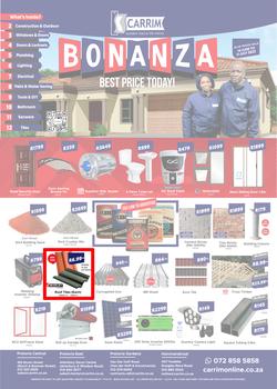K Carrim Builders Mecca : Bonanza Best Price Today (14 June - 11 July 2022), page 1