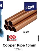 Copper Pipe 15mm 5.5m