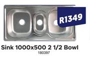 Sink 1000 x 500 2 1/2 Bowl