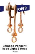 Bamboo Pendant Rope Light 3 Head