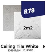 Ceiling Tile White 2 Sqm