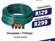 Hosepipe + Fittings 12mm x 20m