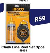 Ingco Chalk Line Reel Set (3pcs)