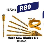 Ingco Hack Saw Blades 5's Pack (18/24t)