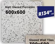 Matt Glazed Porcelain Tiles 600 x 600-Per Sqm