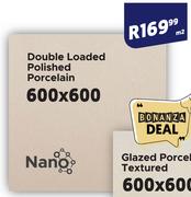 Nano Double Loaded Polished Porcelain Tiles 600 x 600- Per Sqm