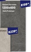 Glazed Porcelain Matt/Polished Tiles 1200 x 600- Per Sqm