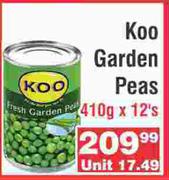 Koo Garden Peas-410g x 12's