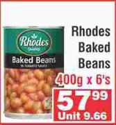 Rhodes Baked Beans-400g x 6's