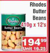 Rhodes Butter Beans-410g x 12's