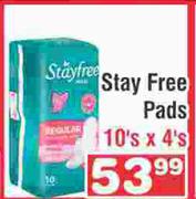 Stay Free Pads-10's x 4's