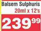 Lennon Balsem Sulphuris-20ml x 12's