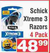 Schick Xtreme 3 Razors 4 Pack