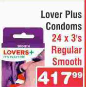 Lover Plus Condoms Regular Smooth-24 x 3's