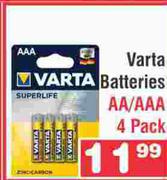 Varta Batteries AA/AAA 4 Pack