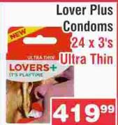 Lover Plus Condoms Ultra Thin-24 x 3's