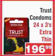 Trust Condoms Extra Thin-24 x 3's