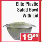 Elite Plastic Salad Bowl With Lid