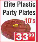 Elite Plastic Party Plates 10's