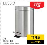 Lusso 3L Stainless Steel Metal Bin