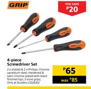 Grip 4 Piece Screwdriver Set
