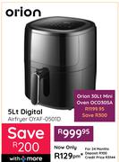 Orion 5L Digital Air Fryer OYAF-0501D
