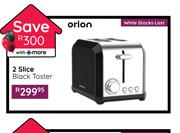 Orion 2 Slice Black Toaster