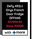 Defy 492L Onyx French Door Fridge DFF440