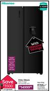 Hisense 514L Black SBS Fridge H670SMIB-WD