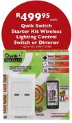 Qwik Switch Starter Kit Wireless Lighting Control Switch or Dimmer