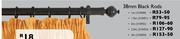 38mm Black Rods-2.5m