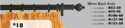 38mm Black Rods-1.5m
