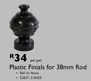 Plastic Finials for 38mm Rod