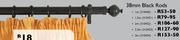 38mm Black Rods-3m