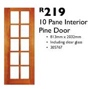 10 Pane Interior Pine Door